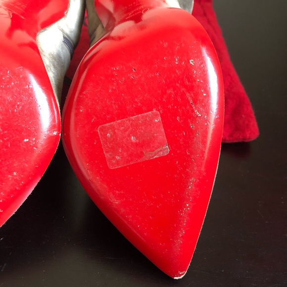 MRS BABA Suede Ruffle Embellished Ankle Boot Heels - Picture 13 of 13